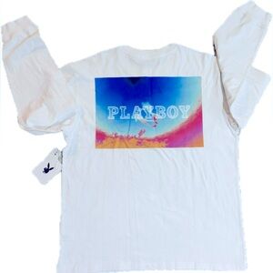 PLAYBOY WHITE LONG SLEEVE TOP. Men’s  (LG)